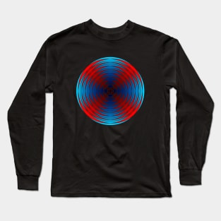 Fuzzy Circular Logic Blue 1 Long Sleeve T-Shirt